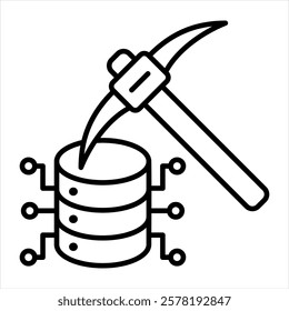 Data Mining Outline Icon Vector Illustration