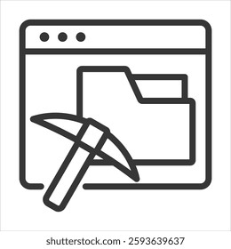 Data Mining Outline Icon Vector Illustration