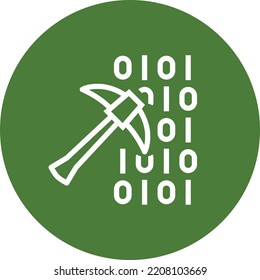 Data Mining Pickaxe Miner Outline Icon