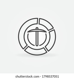 Data Mining Pie Chart linear vector concept icon or logo element