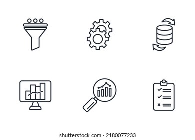 Data mining is the process of discovering patterns in large data sets icons set . Data mining is the process of discovering patterns in large data sets pack symbol vector elements for infographic web