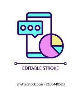 Data mining in social media RGB color pixel perfect icon. Work with personal information online. Isolated vector illustration. Simple filled line drawing. Editable stroke. Arial font used