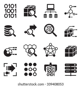 Data Mining Technology , Data Transfer , Data Warehouse Analysis Icon Set