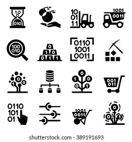 Data Mining Technology , Data Transfer , Data Warehouse Analysis Icon Set