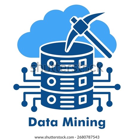 Data Mining Two Color Glyph Icon Vector Illustration