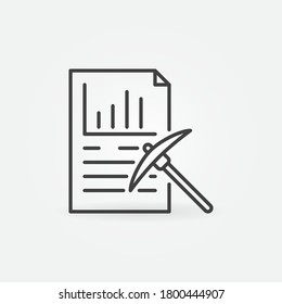 Data Mining vector concept icon or symbol in thin line style