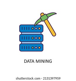 Data Mining Vector Filled Outline Icon Design illustration. Fintech Symbol on White background EPS 10 File