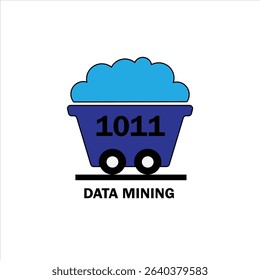 Data Mining vector icon  for business and organization. Data set, process, classification, database, data analytic and evaluation. Minimal vector infographic