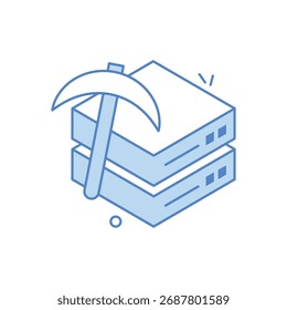 Data Mining vector icon stock illustration