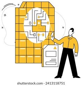 Data mining vector illustration. Digital innovation blooms like garden under watchful eye data mining pioneers Discoveries unfold in cyberspace as data mining professionals navigate its vast terrain