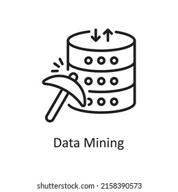 Data Mining vector outline Icon Design illustration. Data Analytic Symbol on White background EPS 10 File