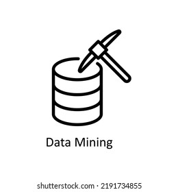 Data Mining  vector Outline Icon Design illustration on White background. EPS 10 File
