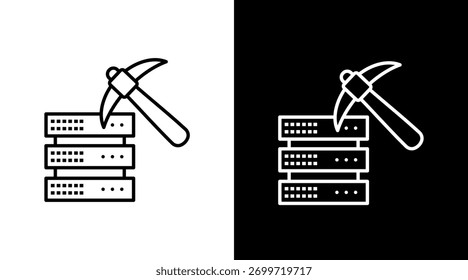 Data Mining White Icon Set Design