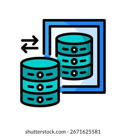 Lineares Farbsymbol für die Datenspiegelung