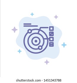 Data, Model, Orbit, Planetary, Solar Blue Icon on Abstract Cloud Background