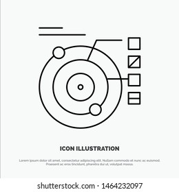 Data, Model, Orbit, Planetary, Solar Line Icon Vector. Vector Icon Template background