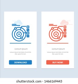 Data, Model, Orbit, Planetary, Solar  Blue and Red Download and Buy Now web Widget Card Template. Vector Icon Template background