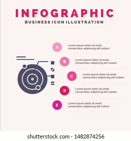 Data, Model, Orbit, Planetary, Solar Solid Icon Infographics 5 Steps Presentation Background