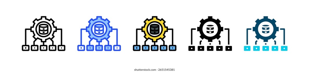 Data Modeling Icon Collection With Multiple Styles