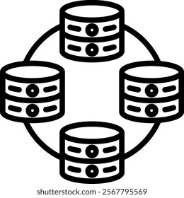 Data Modeling Vector Lineal Icon On White Background.