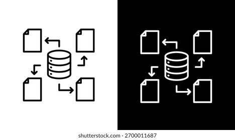 Design do Conjunto de Ícones Brancos da Modelagem de Dados