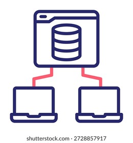Ilustración vectorial de estilo de color de línea de icono de modelado de datos