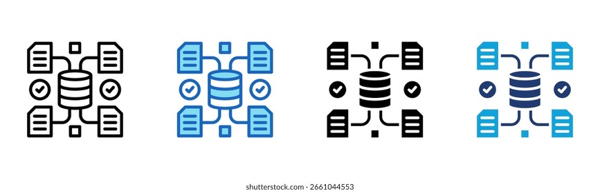 ícone Modelagem de Dados Ilustração de Vetor com Vários Estilos