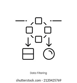 data modelling icon. Outline style icon design isolated on white background