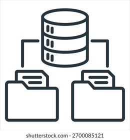 Ilustração do vetor do ícone de estrutura de tópicos da modelagem de dados