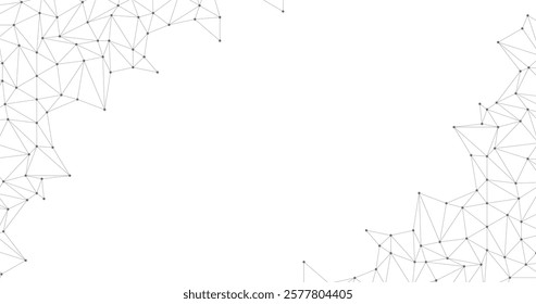 data modern futuristic lines with dots in corners in transparent background template