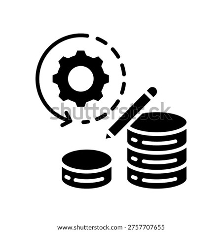 Data Modification Icon Glyph Vector Illustration