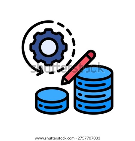 Data Modification Icon Lineal Color Vector Illustration