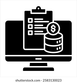 Data Monetization Glyph Icon Vector Illustration
