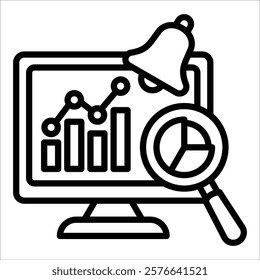 Data Monitor Icon Element For Design