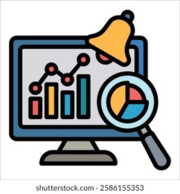 Data Monitor Icon Element For Design