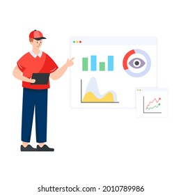 Una monitorización de datos una descarga de vector editable plana