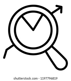 Data monitoring with magnifier over line graph 