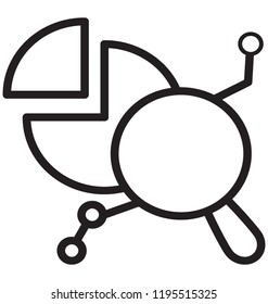 Data monitoring with magnifier over pie and line chart 