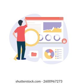 Data Monitoring Vector illustration which can easily modify or edit

