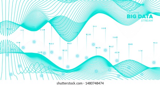 Data Motion. Blue Technology Illustration. Digital Network. Blue Complex Big Data. Fluid Virtual Effect. Futuristic Background. Fluid Future Banner. Graph Big Data. Industrial Tech.