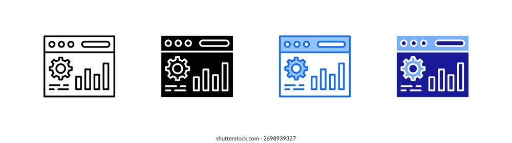 Data Multiple Style Icon Set Vector