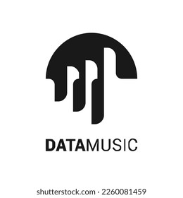 Icono de diseño de logotipo de música de datos