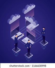 data network businessman concept