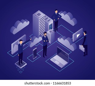 data network businessman concept