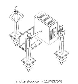 data network businessman concept