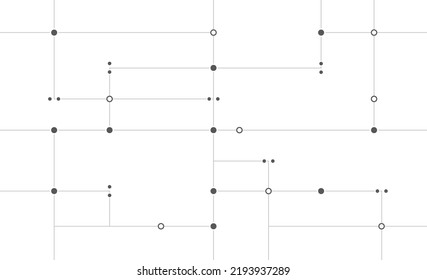 Data network circuit board system connect dots and lines background template. Technology linked global digital database graphic vector