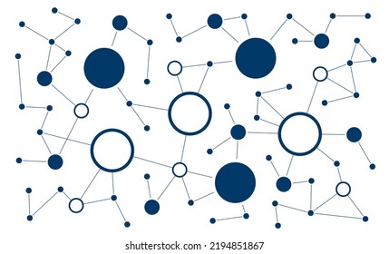 Data network connected dots and lines technology background template. Fintech information linked global digital database graphic vector.