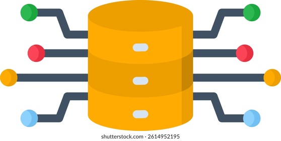 Data Network Icon Flat Vector Illustration