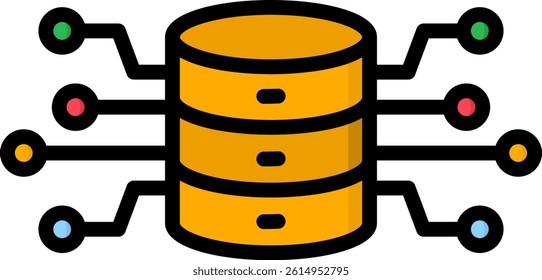 Data Network Icon Lineal Color Vector Illustration