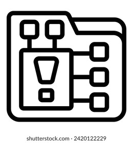 Data network icon outline vector. Social fraud. Threat virus bug